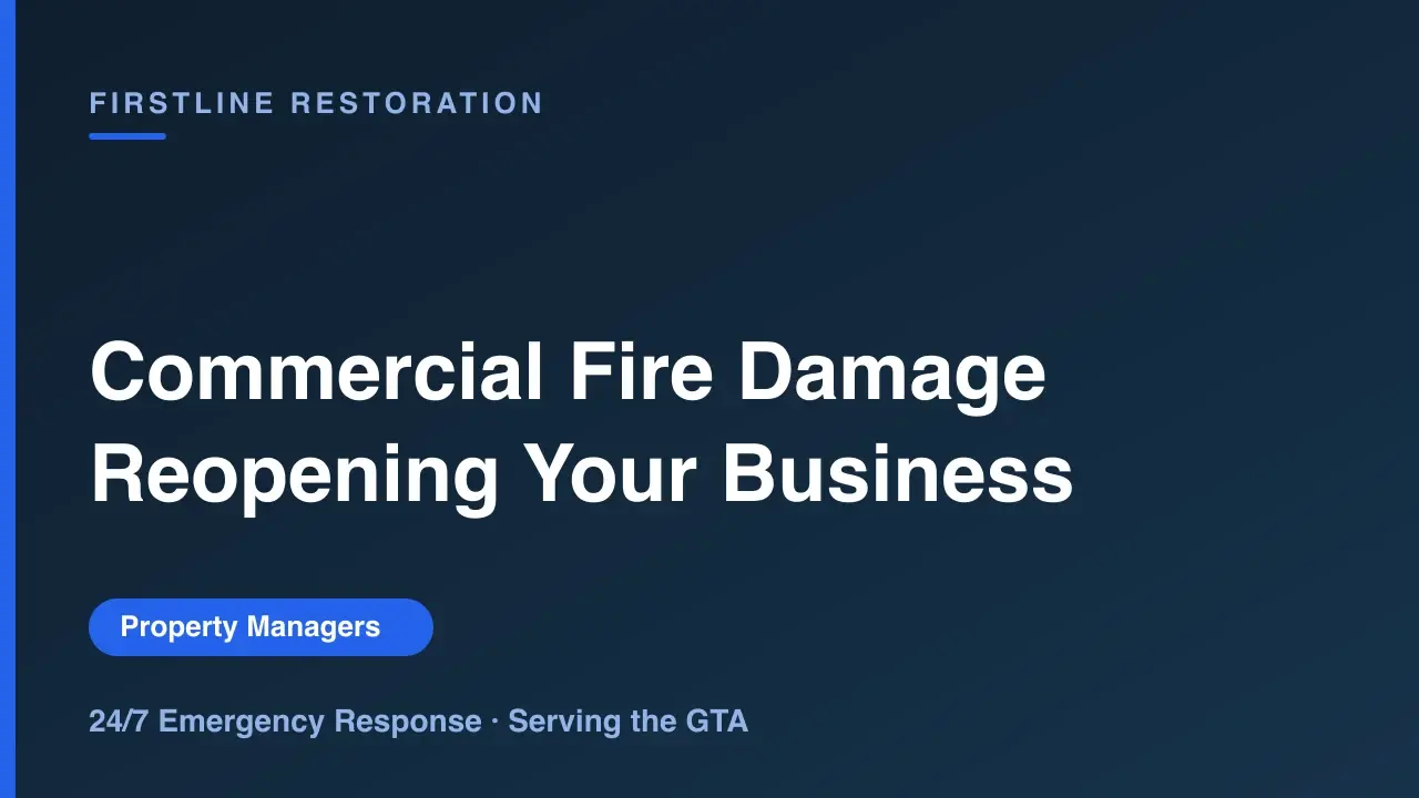 Commercial Fire Damage: Getting Your Business Reopened, Firstline restoration guidance for the GTA