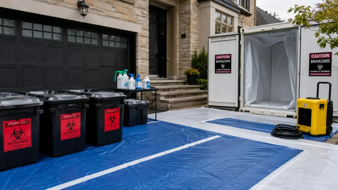 biohazard cleanup inspection and documentation setup