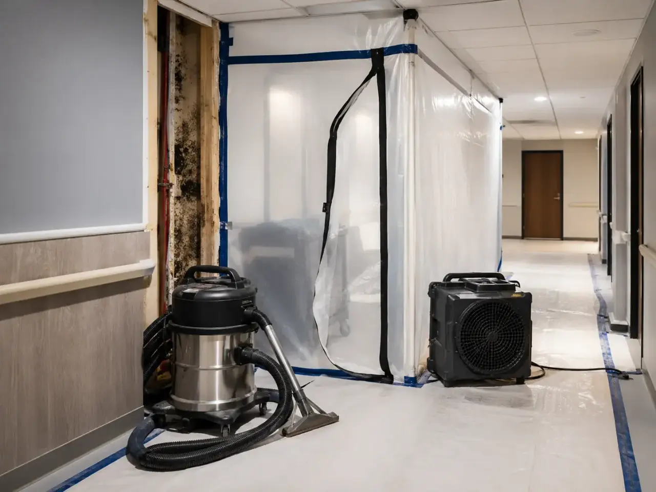 Commercial Mold Remediation restoration equipment and project planning