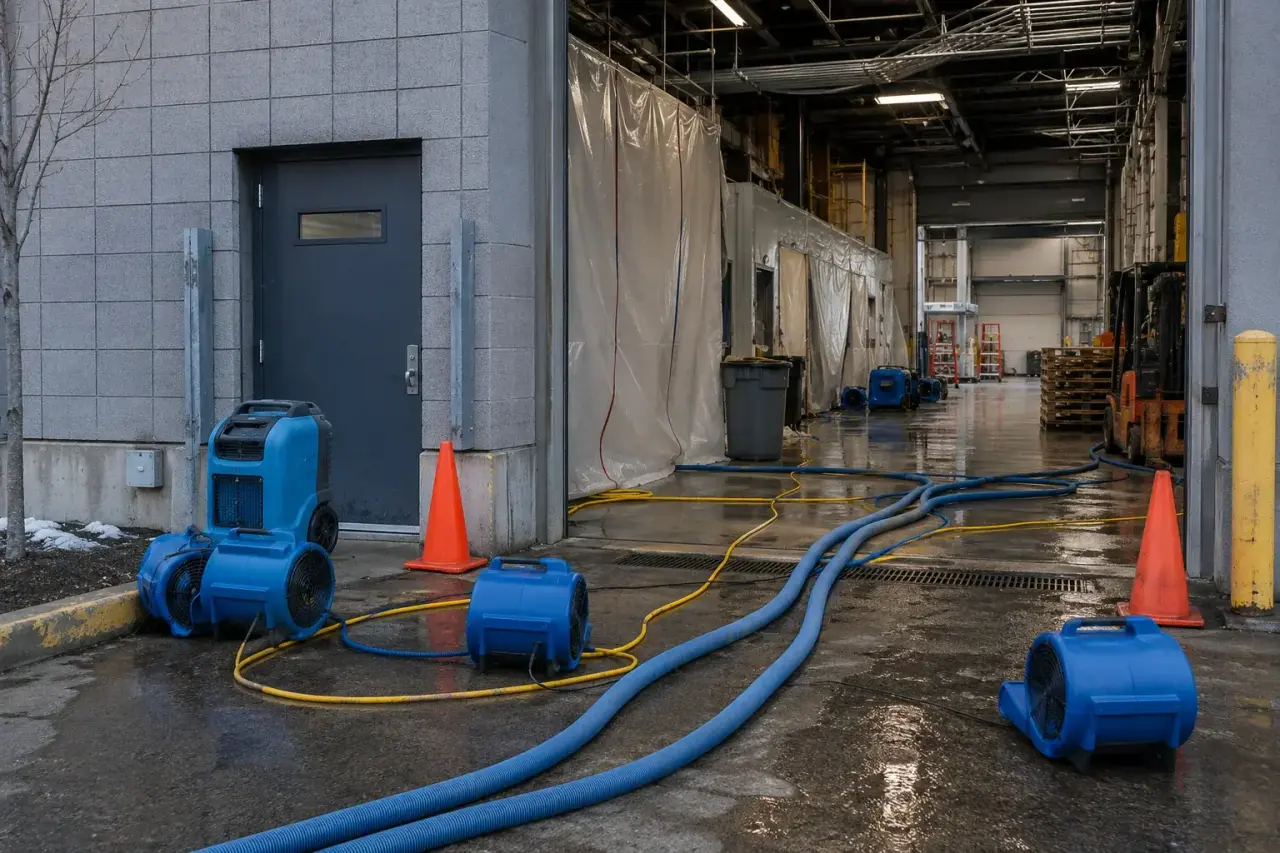 Industrial Water Damage Restoration Maple repairs and reconstruction
