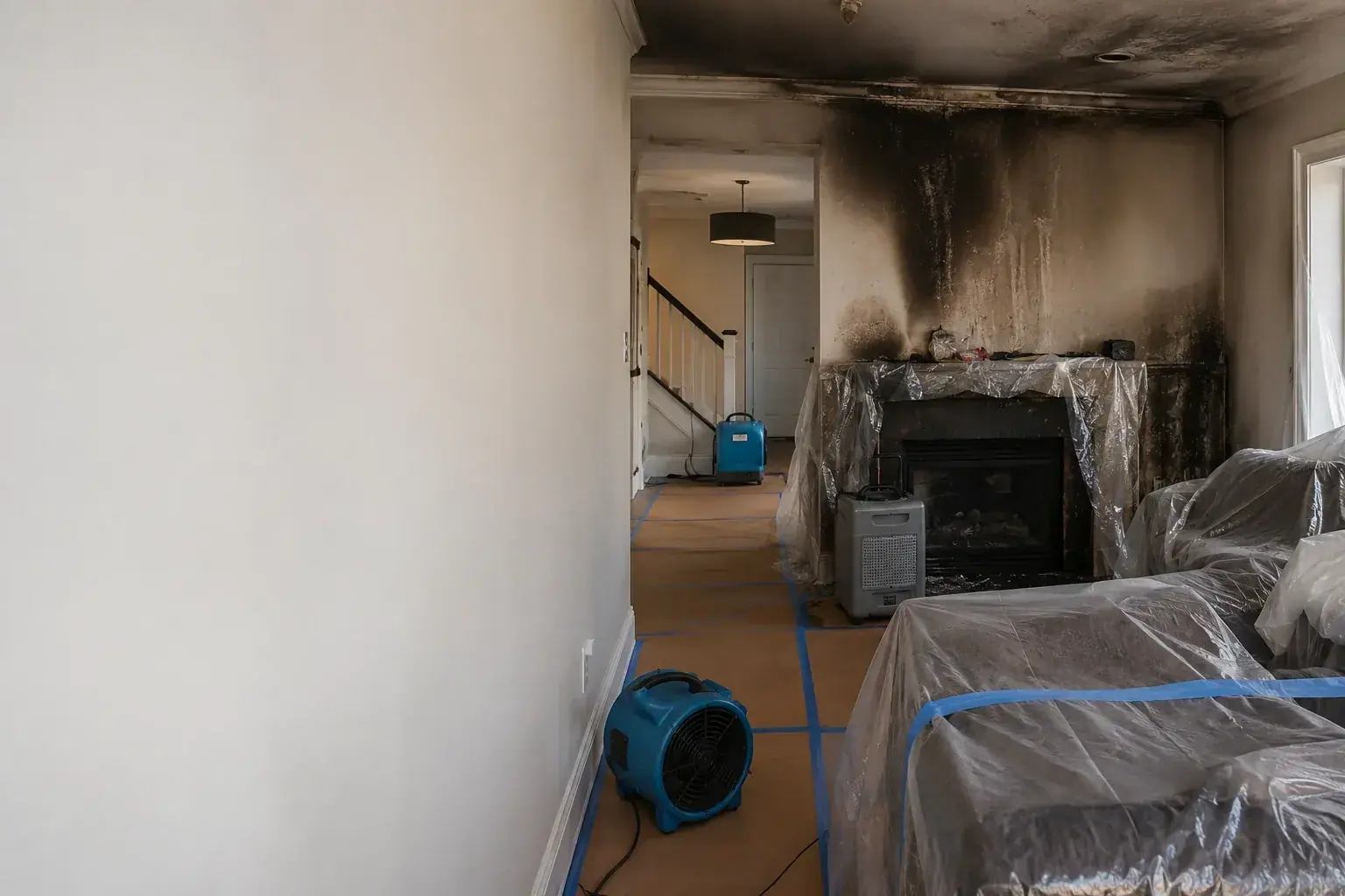 Residential Fire Damage Restoration Nobleton professional restoration jobsite
