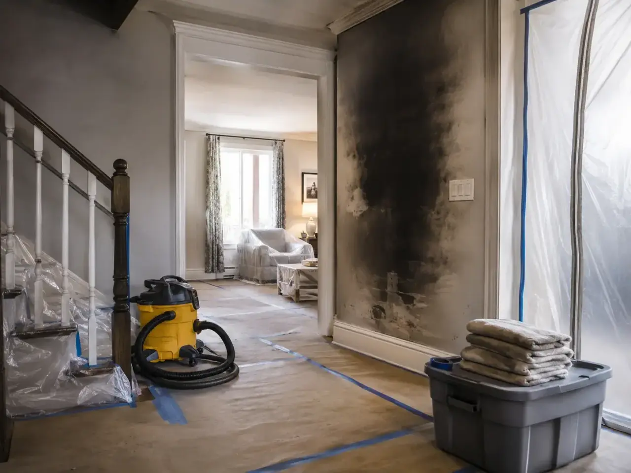 Residential Fire Damage Restoration Maple restoration equipment and project planning