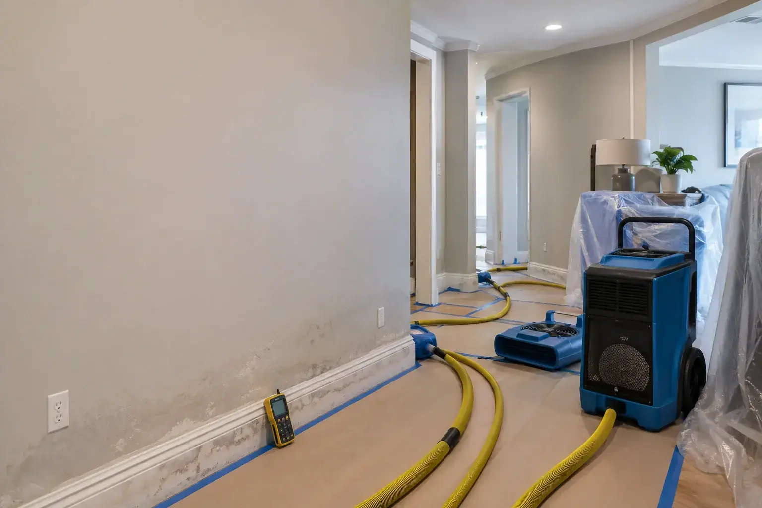 Residential Water Damage Restoration Concord professional restoration jobsite