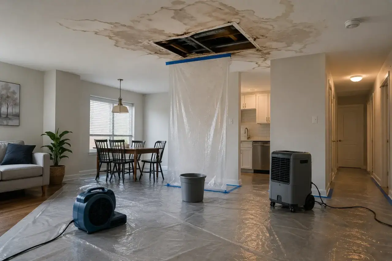Residential Water Damage Restoration Maple damage documentation and insurance claim support