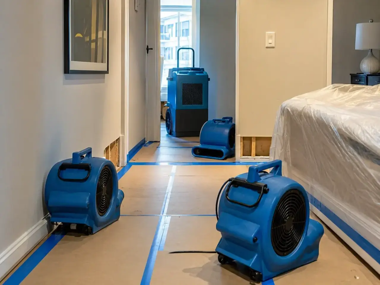 Residential Water Damage Restoration Maple restoration equipment and project planning