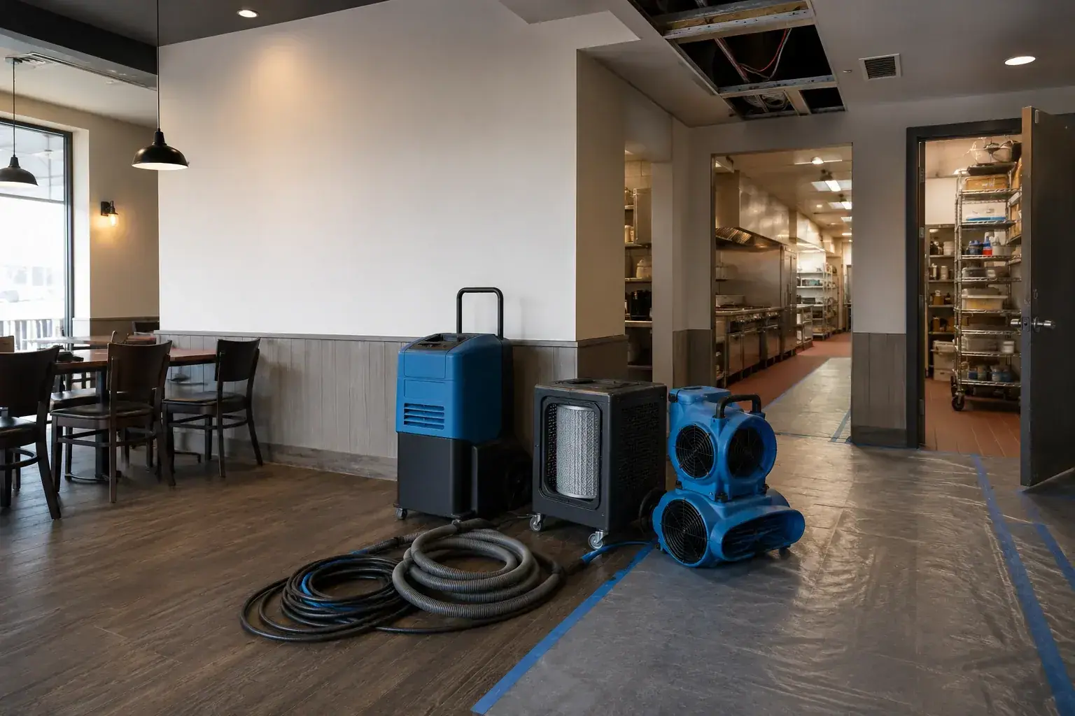 Restaurant restoration services emergency response equipment
